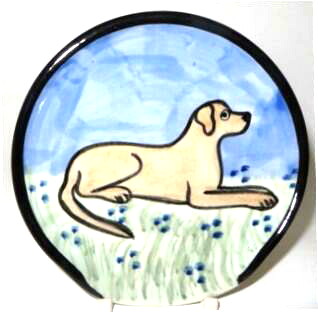 Labrador Yellow -Deluxe Spoon Rest - Click Image to Close